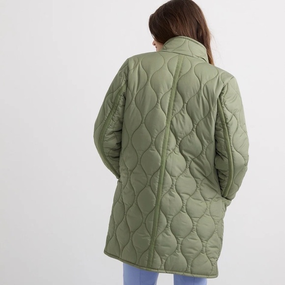 J.Crew Signature Puffer Cocoon Jacket PrimaLoft Green Size Large - Picture 8 of 15